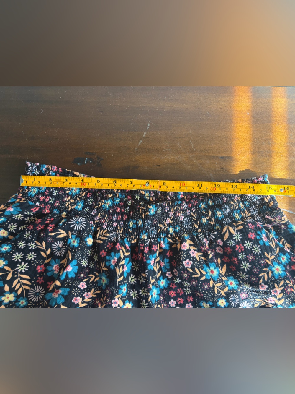 Joyspun Smocked Gauze Pajama Set Black Soot Fall Floral Wide Leg L Cottagecore - Picture 13 of 14
